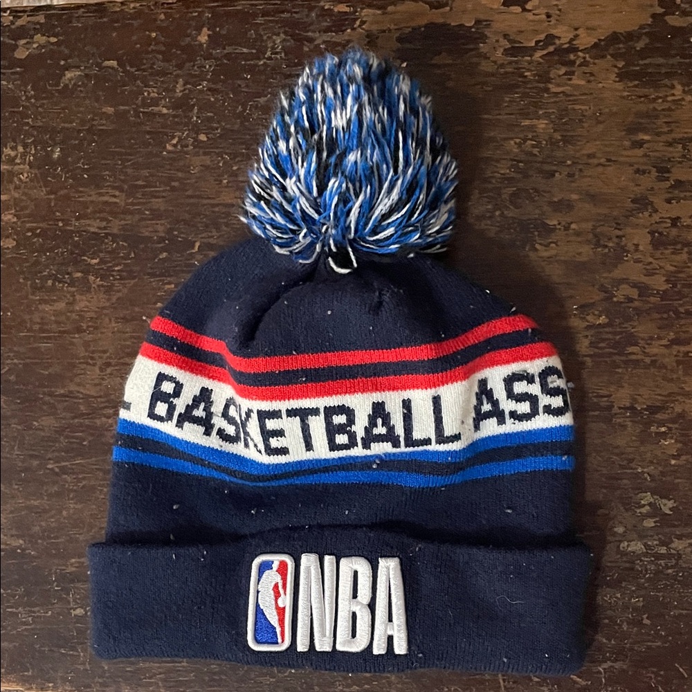 NBA Kids' Navy and Red Striped Beanie